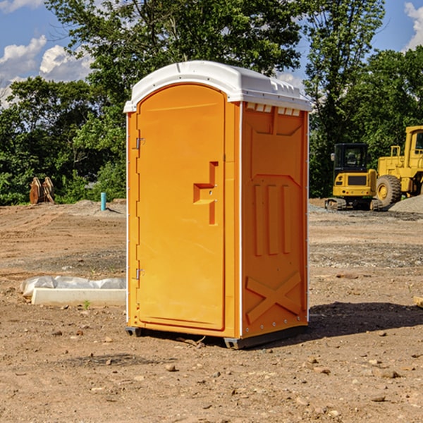 how often are the portable restrooms cleaned and serviced during a rental period in Woodleaf NC